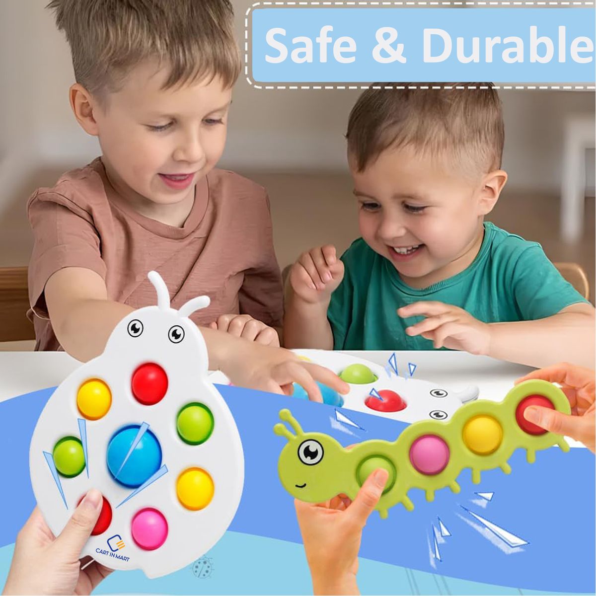Cart In Mart Fidget Popper Sensory Baby Toys Push & Pop Busy Board Montessori Toddler Toy