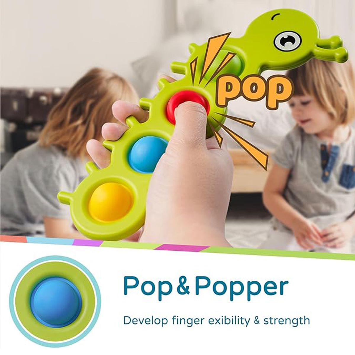 Cart In Mart Fidget Popper Sensory Baby Toys Push & Pop Busy Board Montessori Toddler Toy