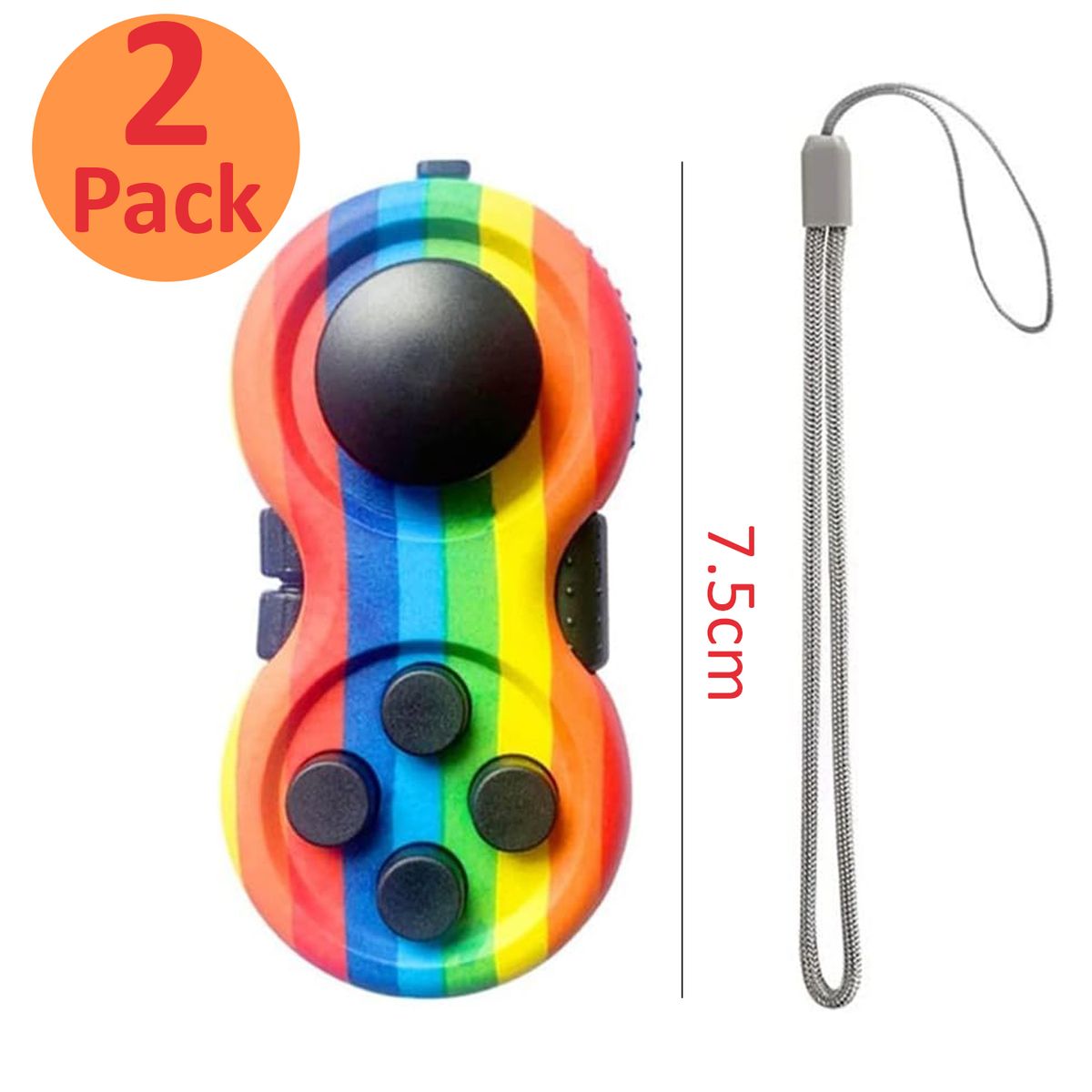 Cart In Mart Fidget Toy Game Rubberized Classic Controller 8 Functions Fidget Pad - 2-piece