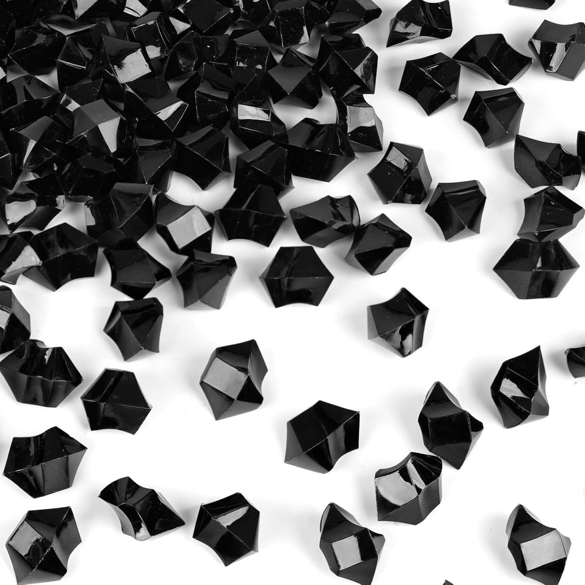 Cart In Mart 150 Pcs Fake Ice Rocks Acrylic Gems Crystals Plastic Diamonds Vase Fillers - Black