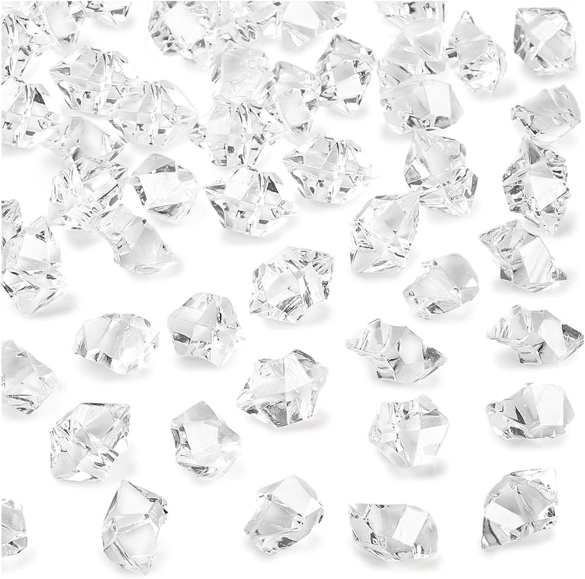 Cart In Mart 150 Pcs Fake Ice Rocks Acrylic Gems Crystals Plastic Diamonds Vase Fillers - Transparent