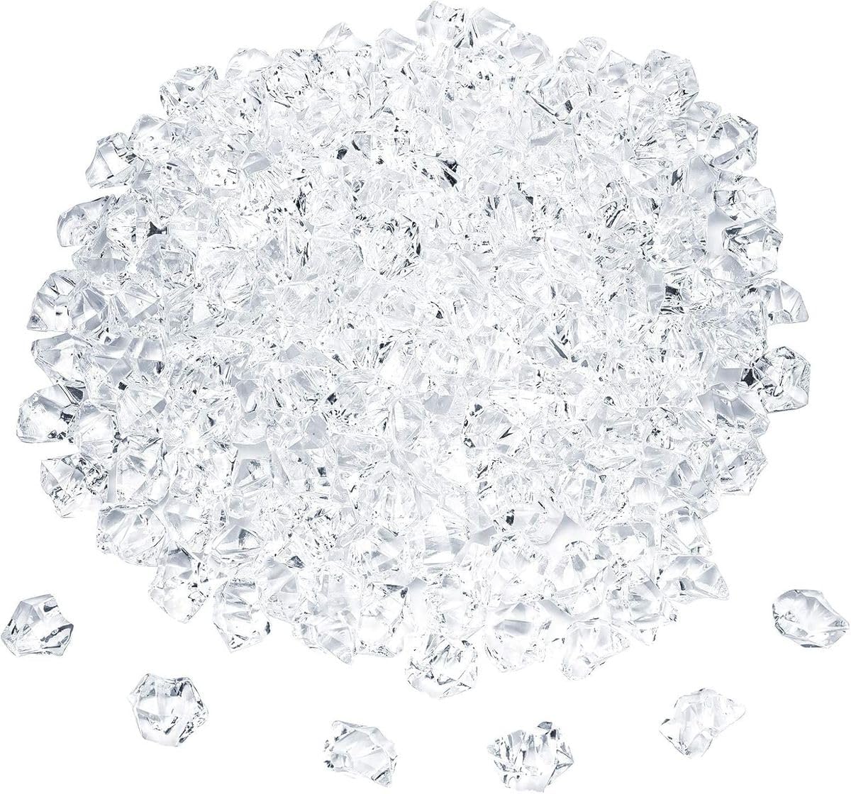 Cart In Mart 150 Pcs Fake Ice Rocks Acrylic Gems Crystals Plastic Diamonds Vase Fillers - Transparent