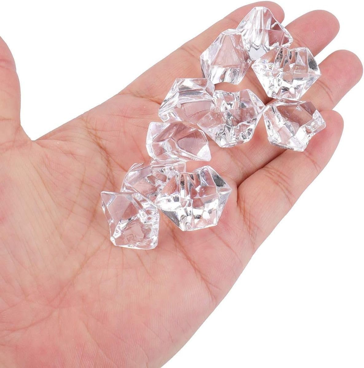 Cart In Mart 150 Pcs Fake Ice Rocks Acrylic Gems Crystals Plastic Diamonds Vase Fillers - Transparent