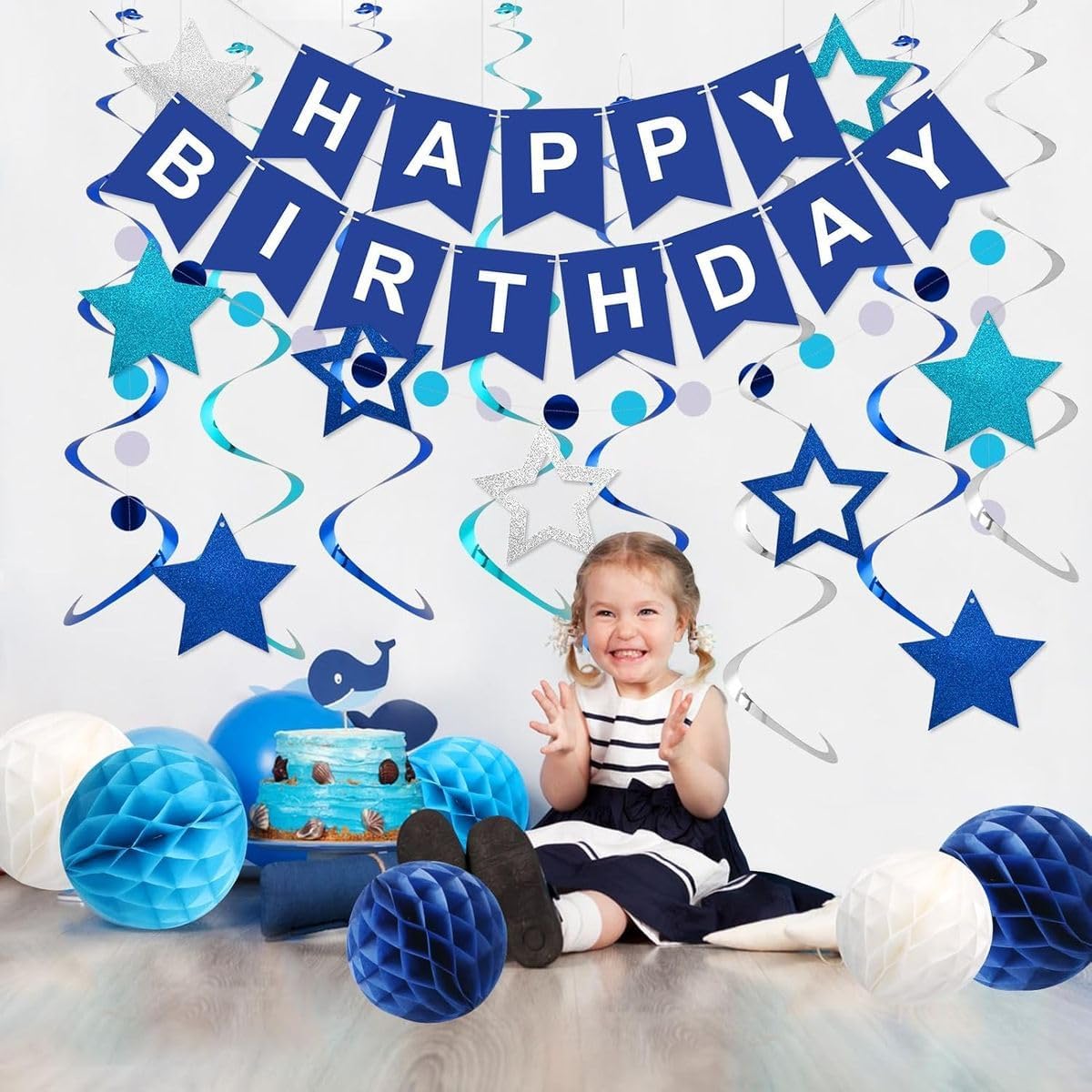 Cart In Mart Blue Birthday Party Decorations - Birthday Party Décor - Women Men Boys Girls