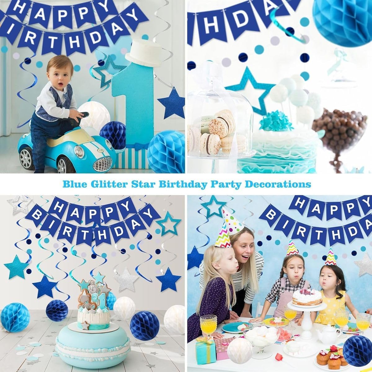 Cart In Mart Blue Birthday Party Decorations - Birthday Party Décor - Women Men Boys Girls