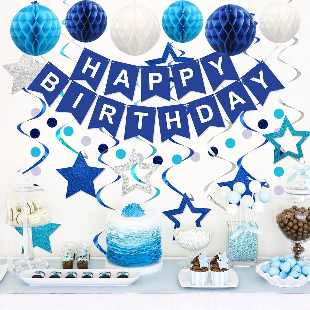 Cart In Mart Blue Birthday Party Decorations - Birthday Party Décor - Women Men Boys Girls