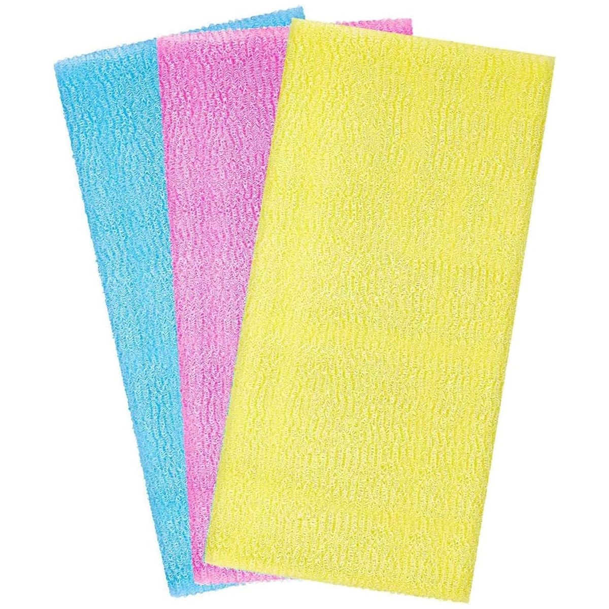 Cart In Mart Exfoliating Washcloth Back Scrubber Washcloth African Net Sponge - 3 Pack