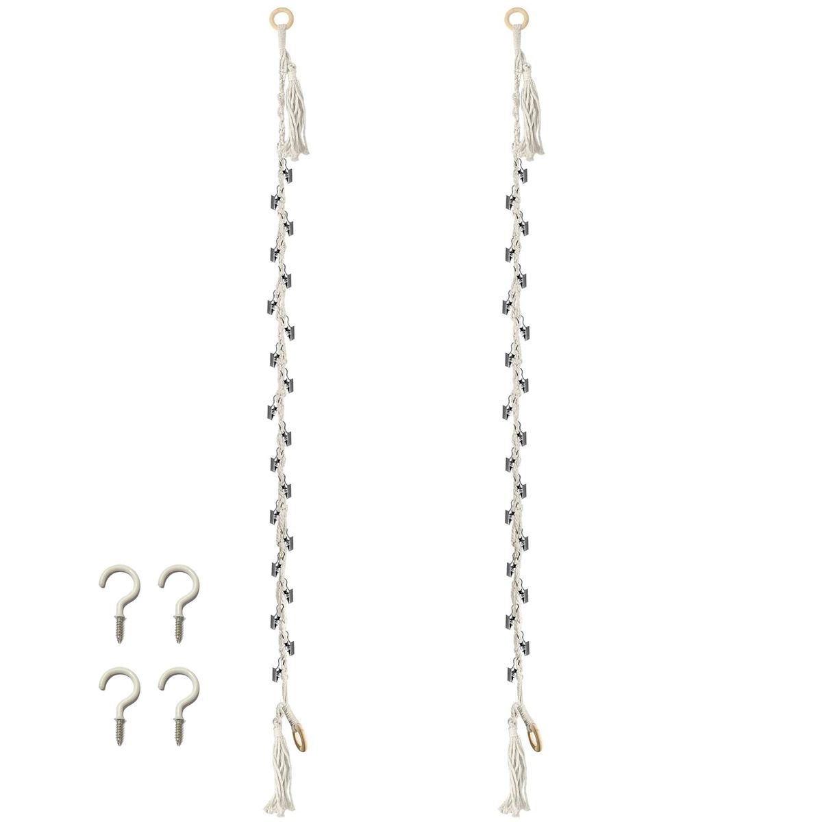 Cart In Mart 2 Pack Cotton Hanging Stuffed Plush Animal Storage Chain 40 Metal Clips