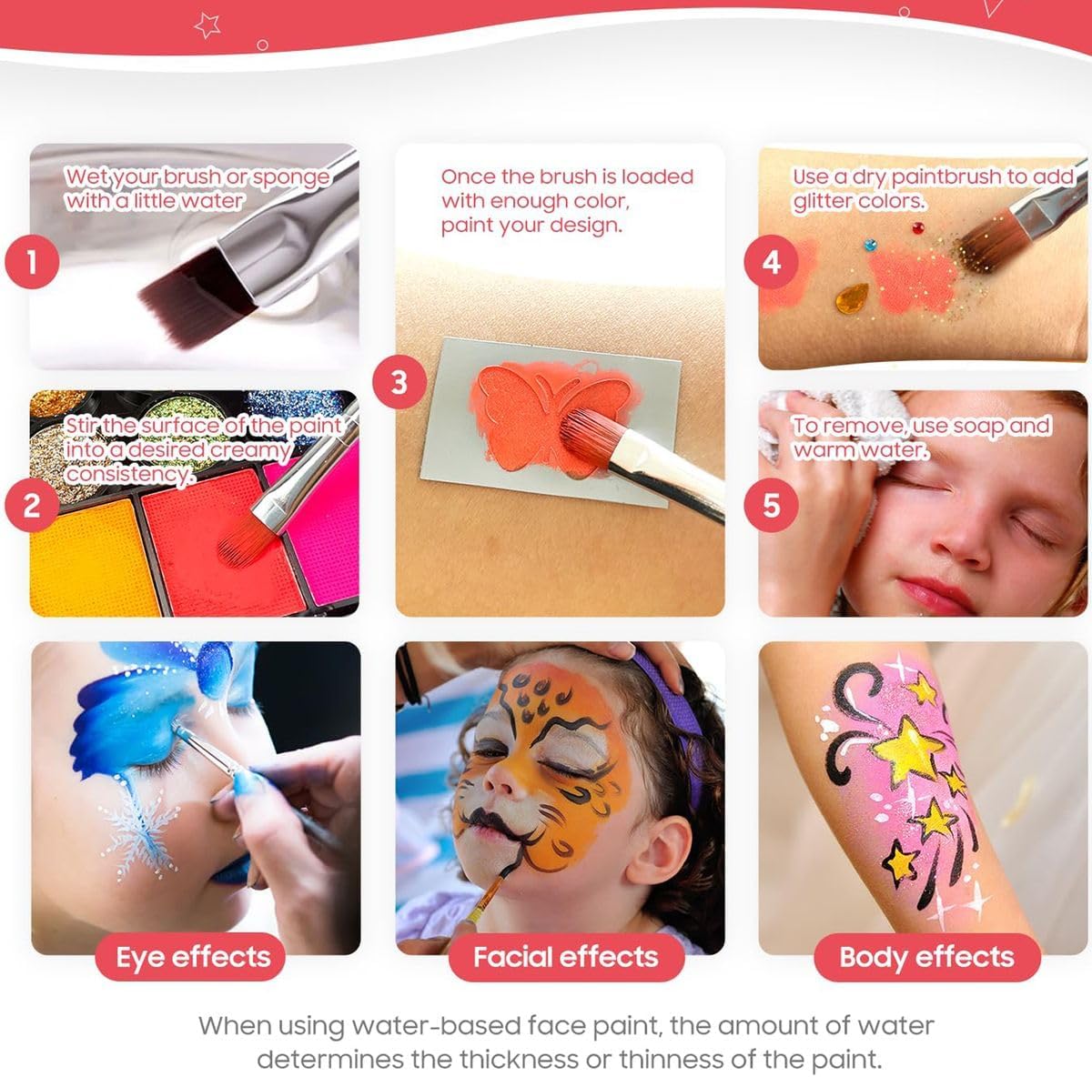 Cart In Mart 42 Color Face Painting Kit for Kids & Adults Non-Toxic Face Paint Palette