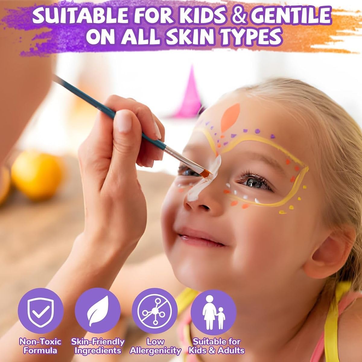 Cart In Mart 42 Color Face Painting Kit for Kids & Adults Non-Toxic Face Paint Palette