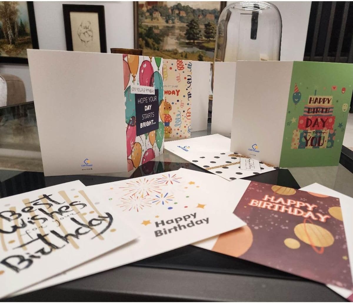 Cart In Mart 12PCS Bulk Birthday Cards with Envelopes Assorted Blank Greeting Cards
