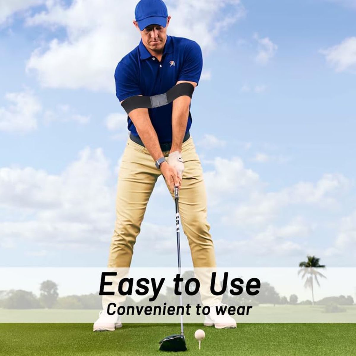 Cart In Mart Golf Swing Arm Band Training Aid Elastic Nylon Posture Motion Fixer -2 Pack