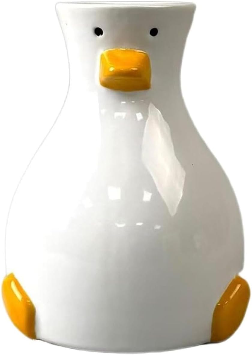 Cart In Mart Handcrafted Ceramic Duck Vase Modern Flower Vase Trendy Art Vase Home Decor