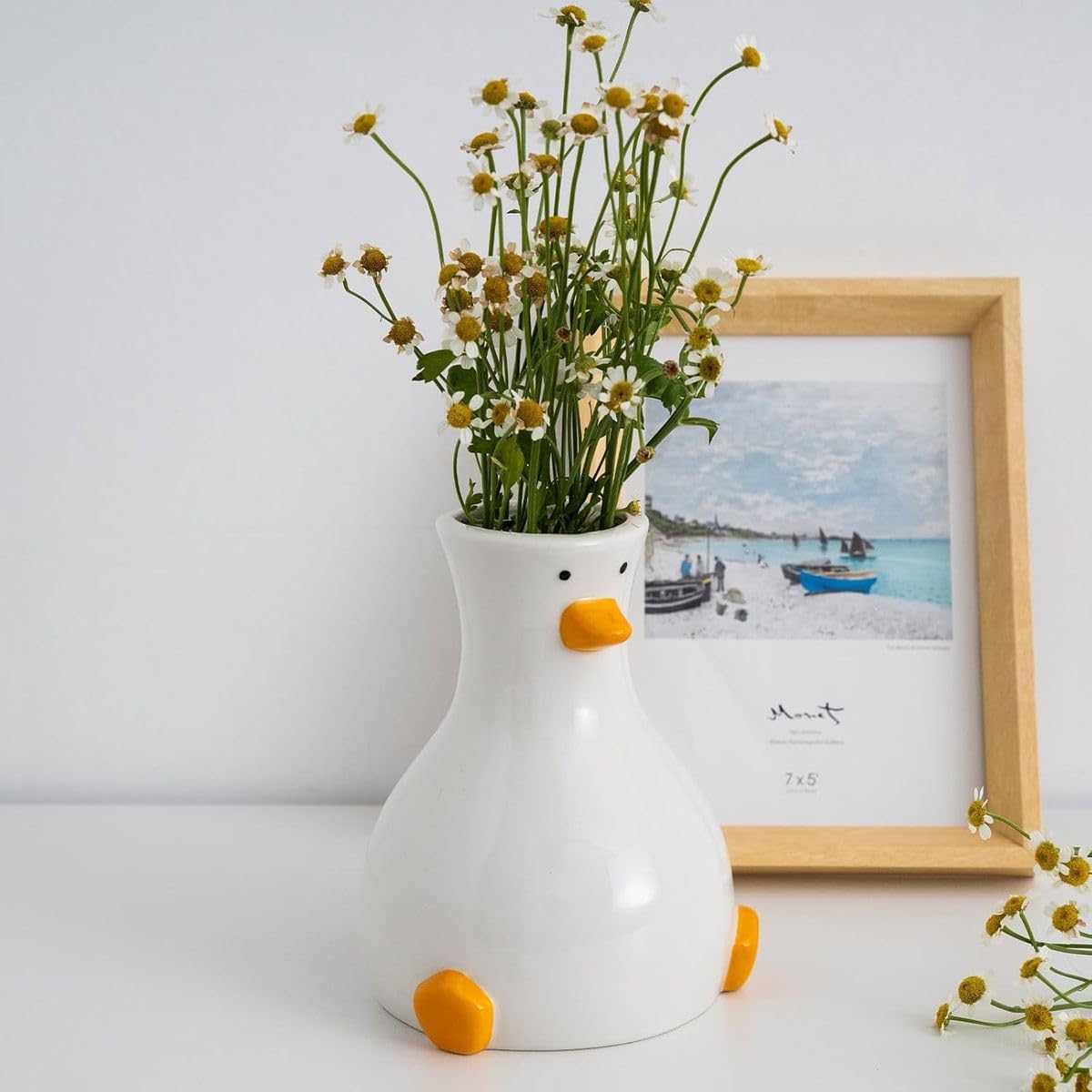 Cart In Mart Handcrafted Ceramic Duck Vase Modern Flower Vase Trendy Art Vase Home Decor