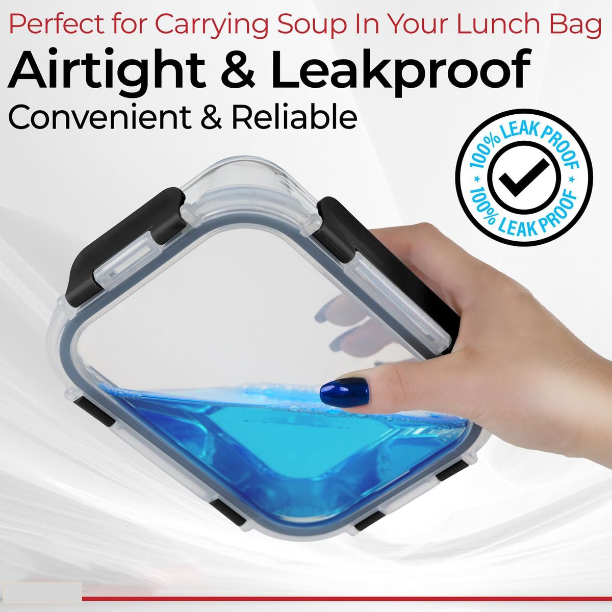 Cart In Mart 12Pack Glass Food Storage Meal Prep Containers Airtight Leak Proof Lids