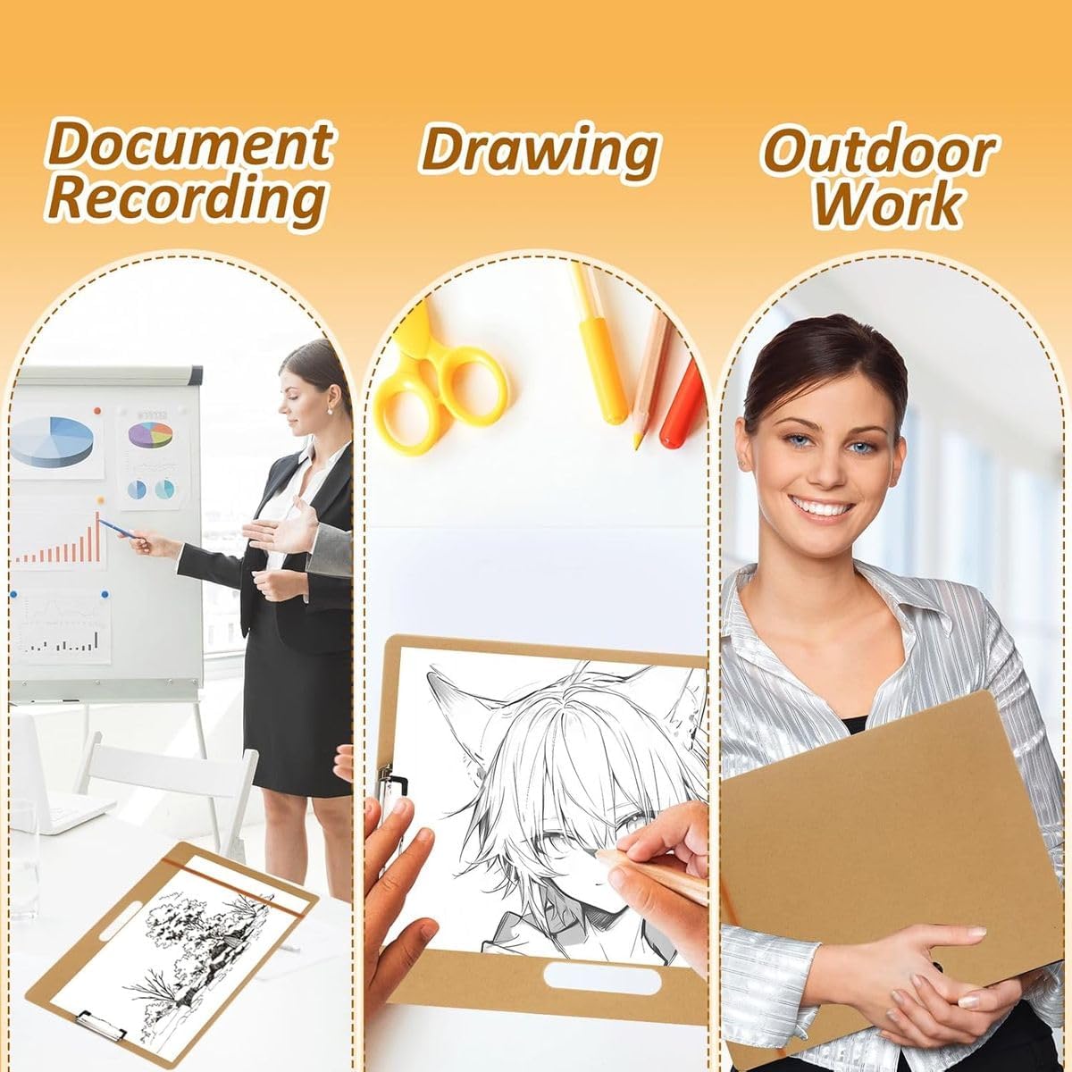 Cart In Mart Artist Sketch Board With Handle Portable Drawing Painting Clipboard Board