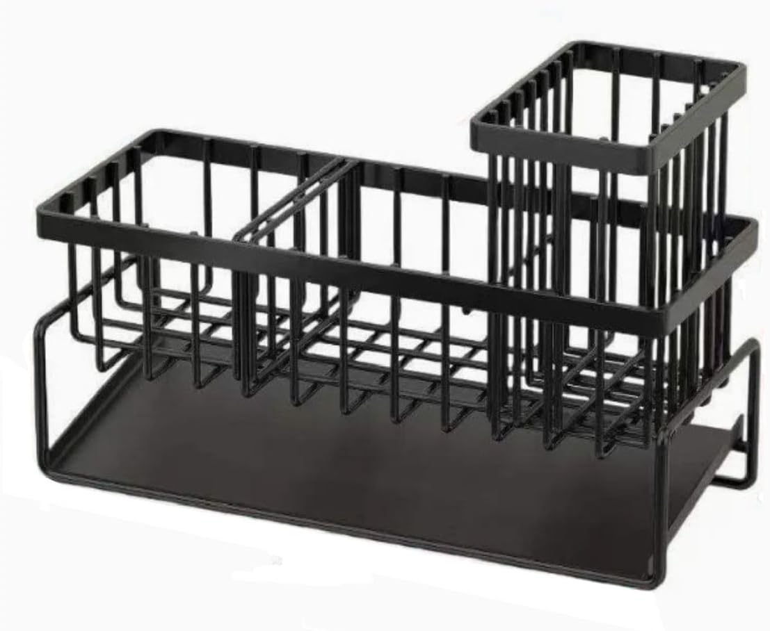 Cart In Mart 2in 1 Kitchen Sink Organiser Sponge Holder Caddy Rack-Stainless Steel