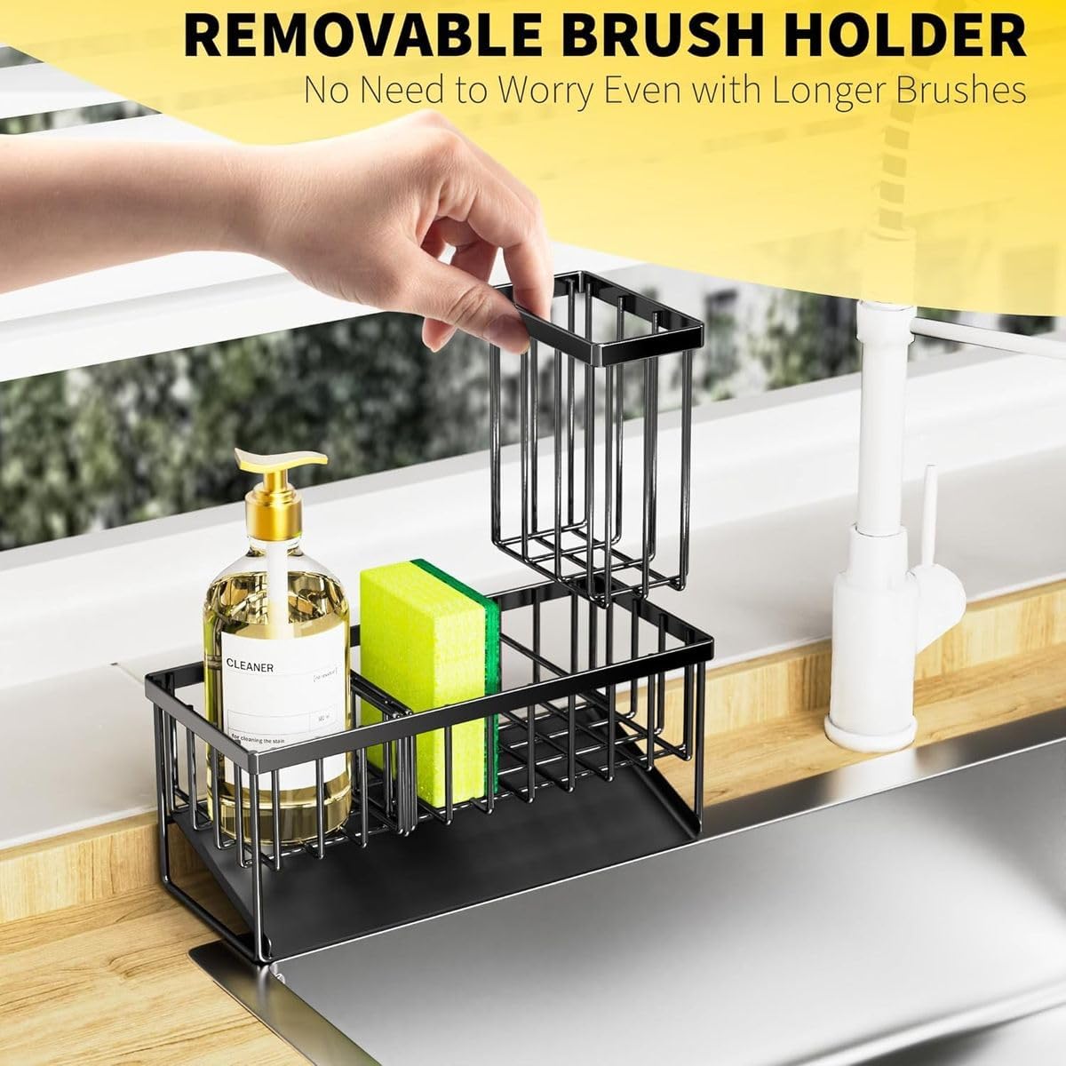 Cart In Mart 2in 1 Kitchen Sink Organiser Sponge Holder Caddy Rack-Stainless Steel