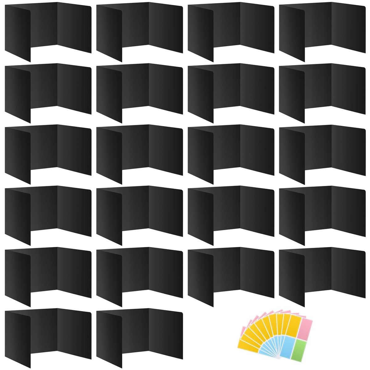 Cart In Mart 22 Pack Black Desk Dividers Students Privacy Shields Classroom Study Boards