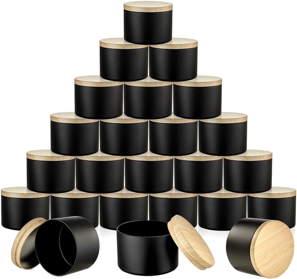 Cart In Mart 24 Pack Candle Tins with Lids 118ml Bulk Empty Candle Metal Jars Container