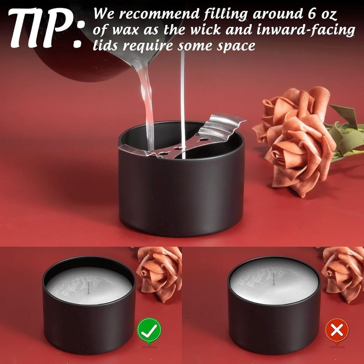 Cart In Mart 24 Pack Candle Tins with Lids 118ml Bulk Empty Candle Metal Jars Container