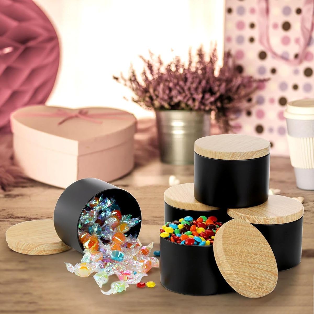 Cart In Mart 24 Pack Candle Tins with Lids 118ml Bulk Empty Candle Metal Jars Container