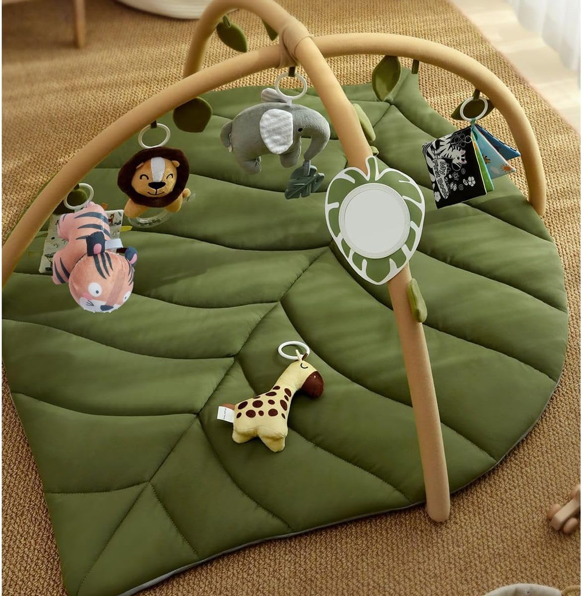 Cart In Mart Large Baby Gym Play Activity Mat 6 Detachable Toys Tummy Time Newborns Mat