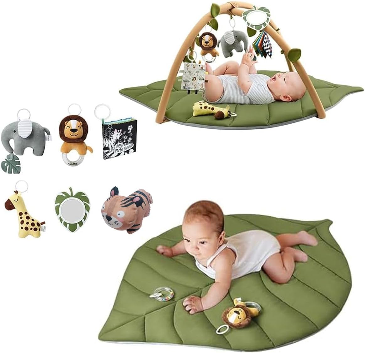 Cart In Mart Large Baby Gym Play Activity Mat 6 Detachable Toys Tummy Time Newborns Mat