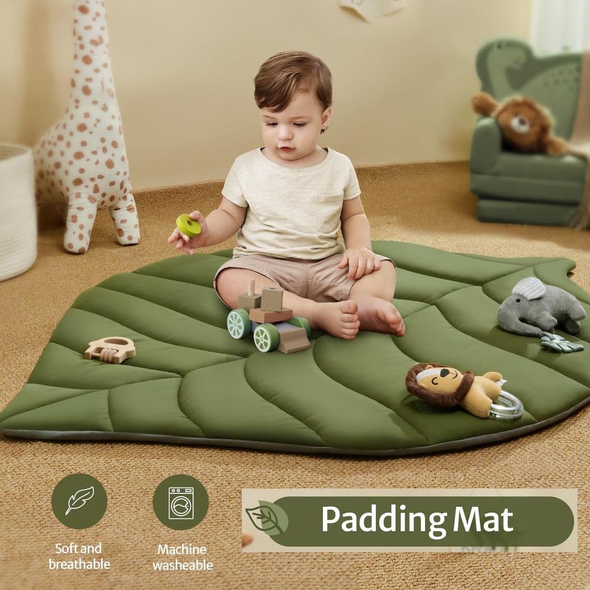 Cart In Mart Large Baby Gym Play Activity Mat 6 Detachable Toys Tummy Time Newborns Mat