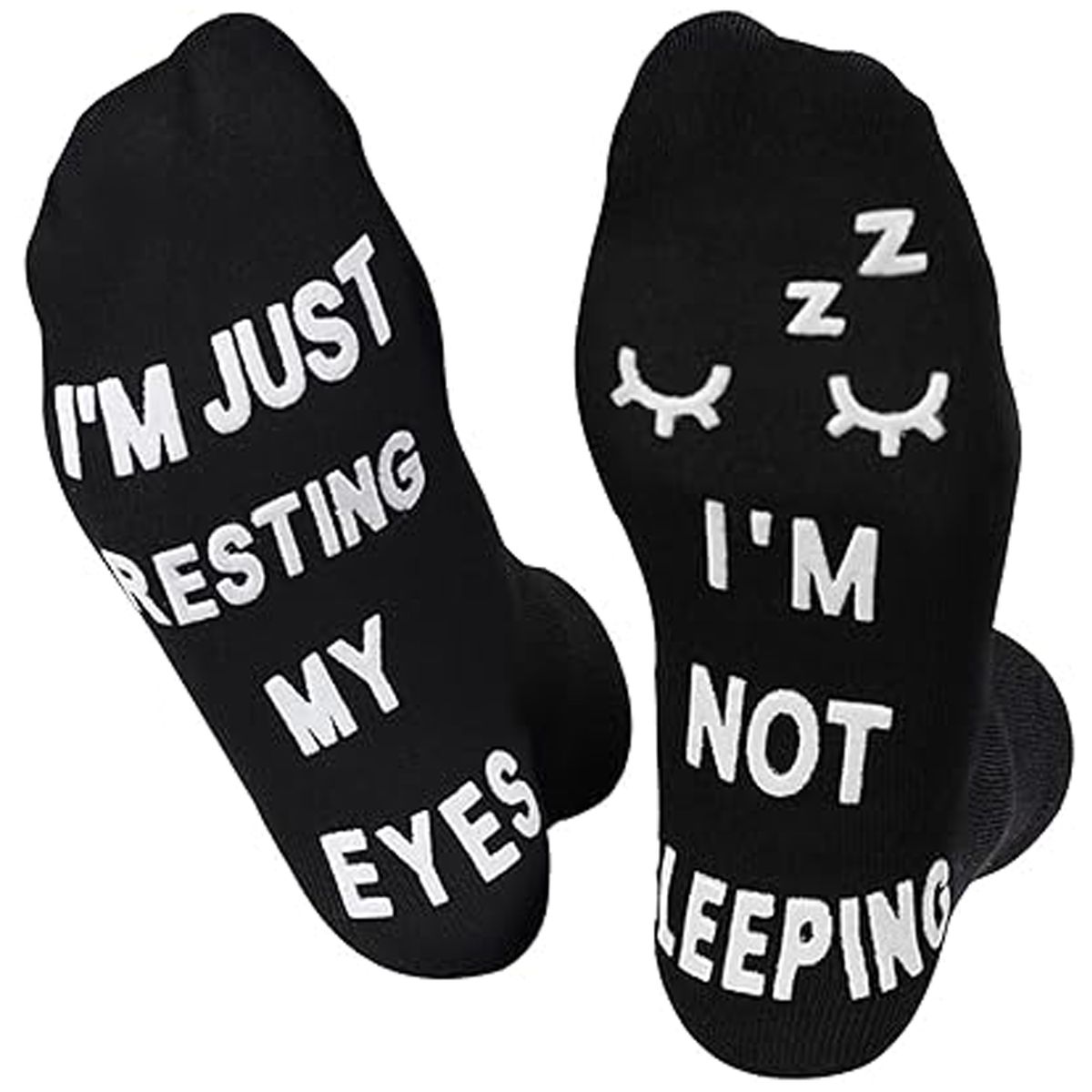 Cart In Mart Funny Socks for Dad I'm Not Sleeping I'm Just Resting My Eyes Novelty Socks