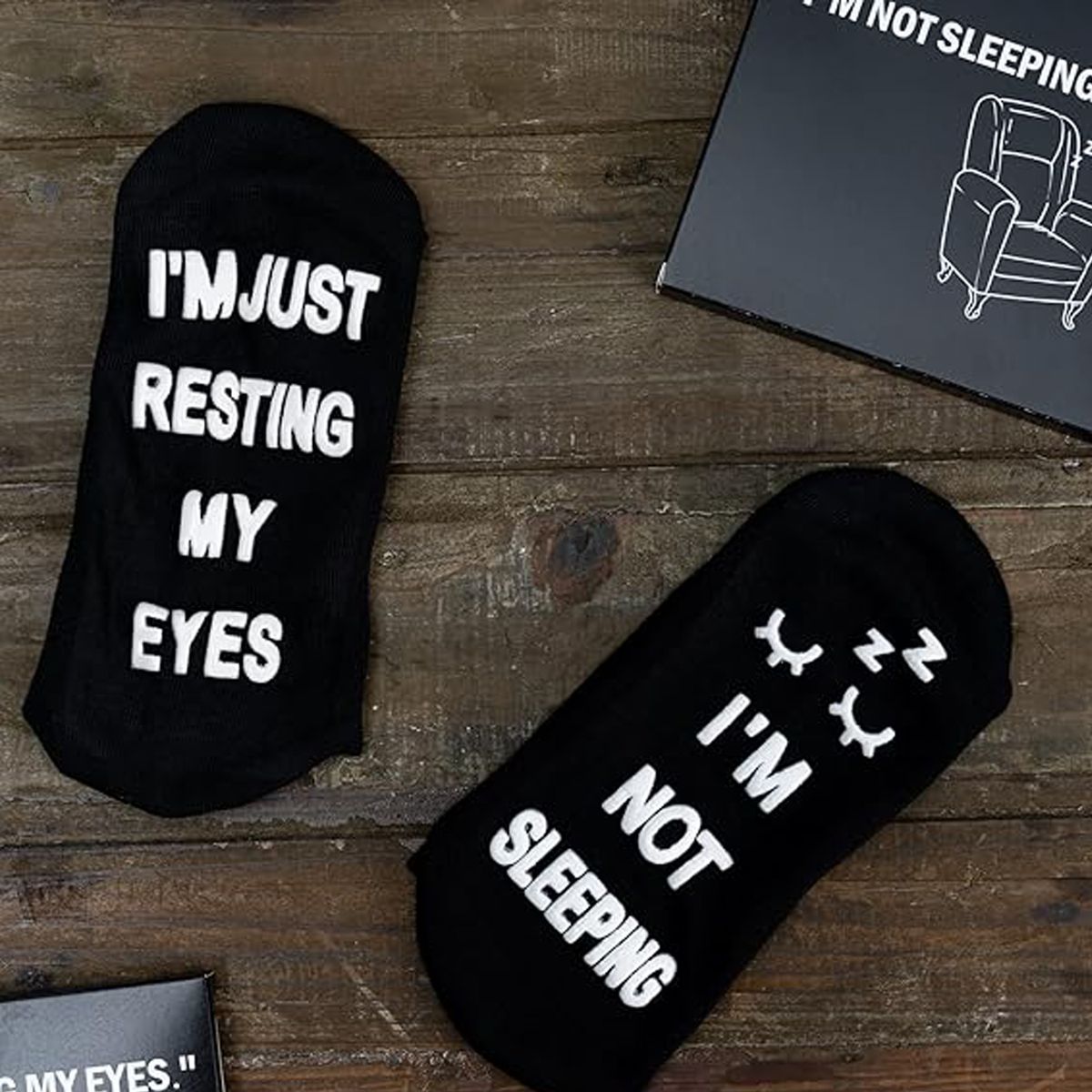 Cart In Mart Funny Socks for Dad I'm Not Sleeping I'm Just Resting My Eyes Novelty Socks