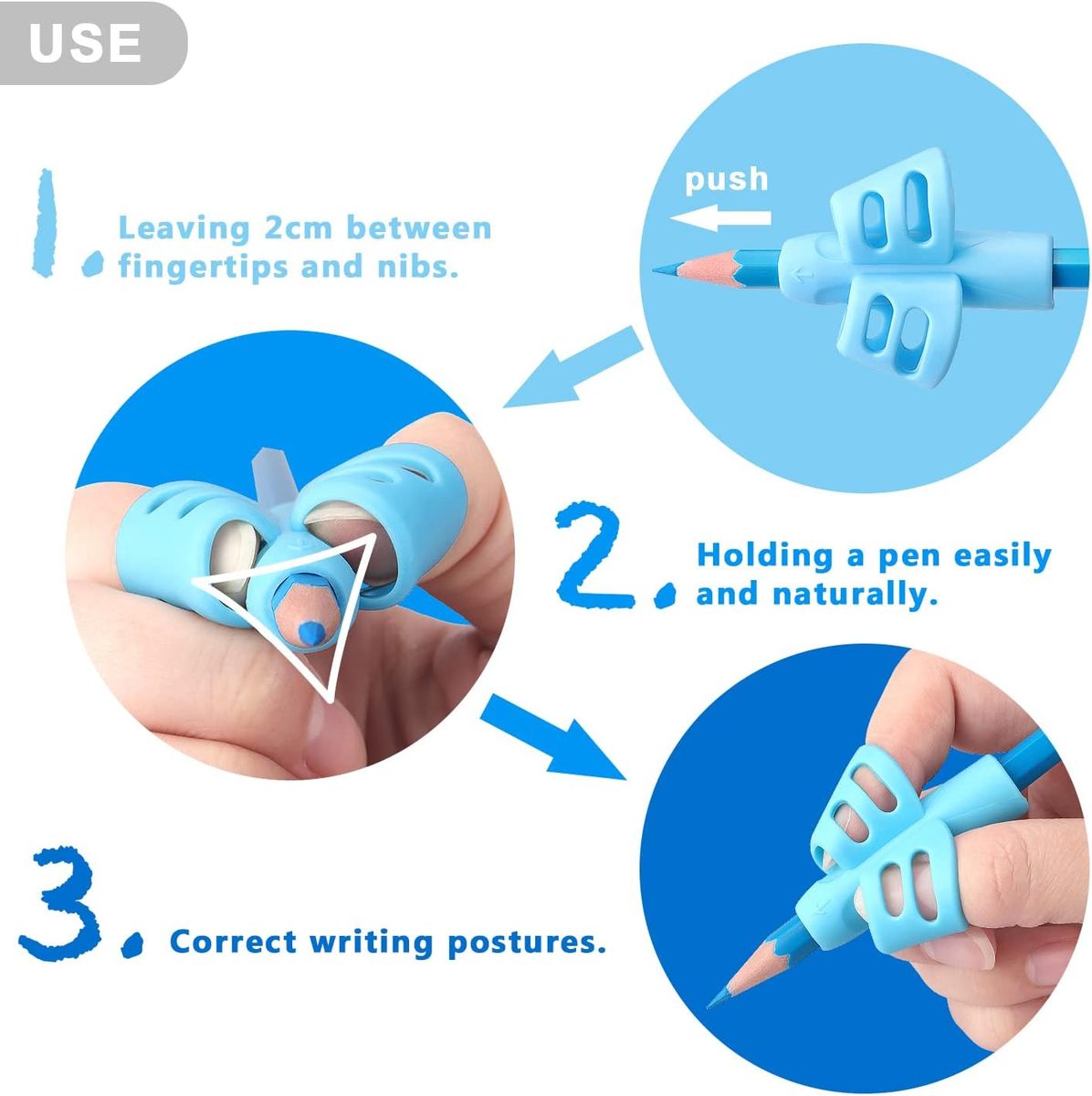 Cart In Mart 6 Pack Silicone Pencil Grips For Kids Handwriting Aid Posture Grippers