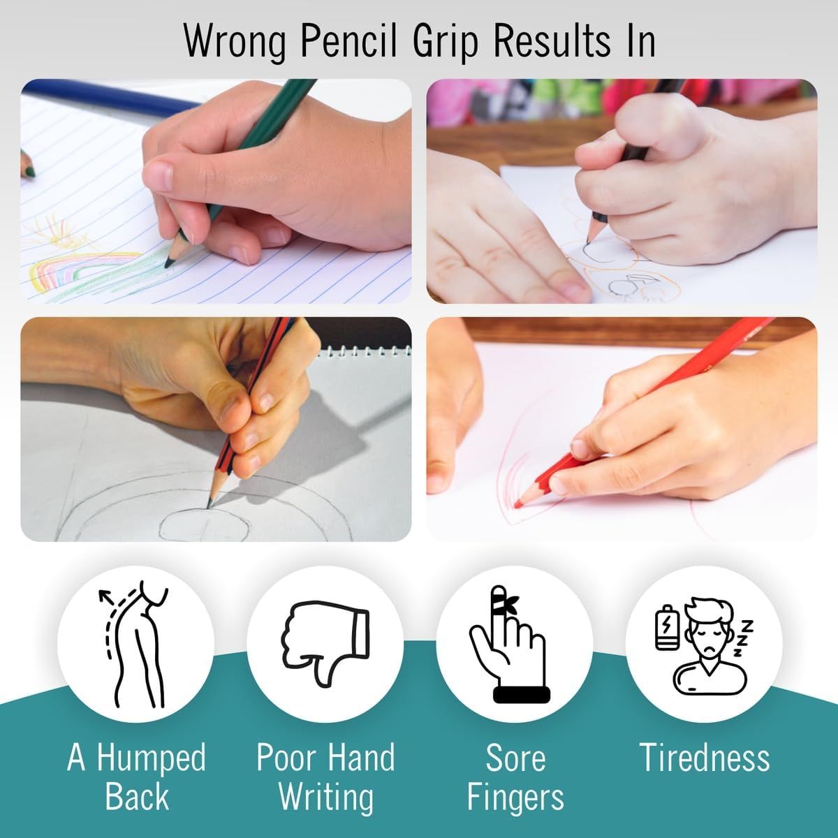 Cart In Mart 6 Pack Silicone Pencil Grips For Kids Handwriting Aid Posture Grippers