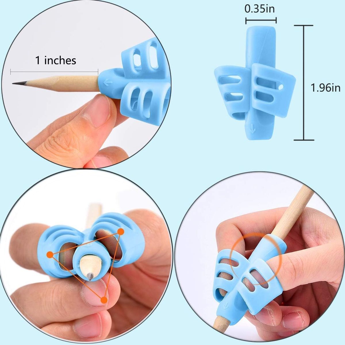 Cart In Mart 6 Pack Silicone Pencil Grips For Kids Handwriting Aid Posture Grippers