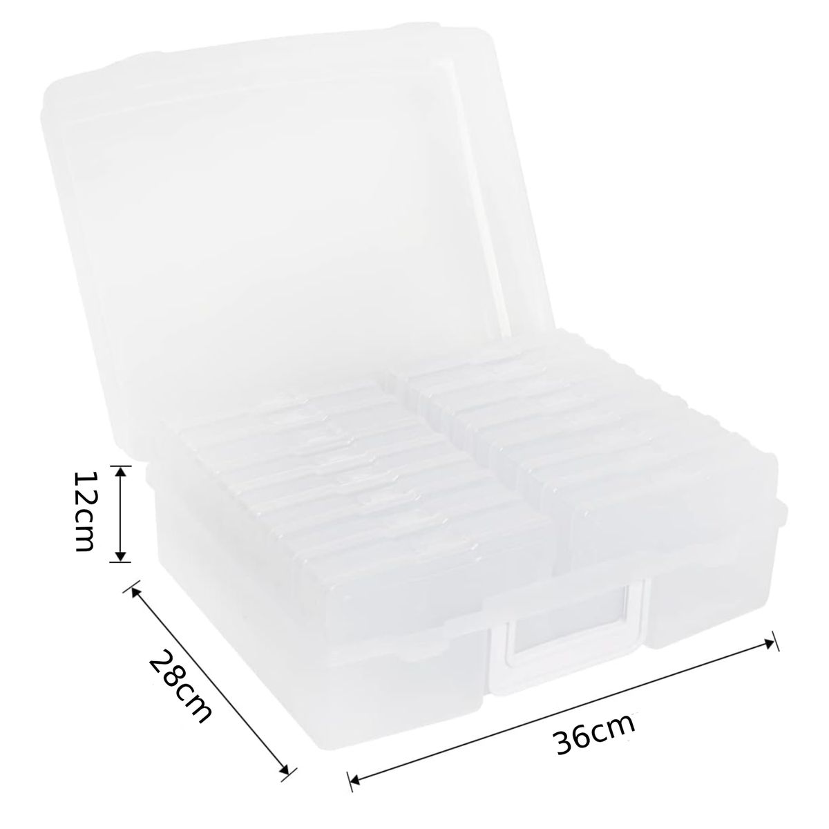 Cart In Mart 16 Case 10x15cm Photo Storage Box Organiser With Handle Clear Craft Keeper