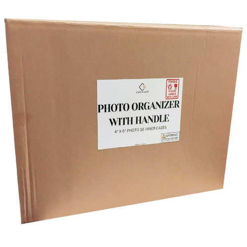 Cart In Mart 16 Case 10x15cm Photo Storage Box Organiser With Handle Clear Craft Keeper