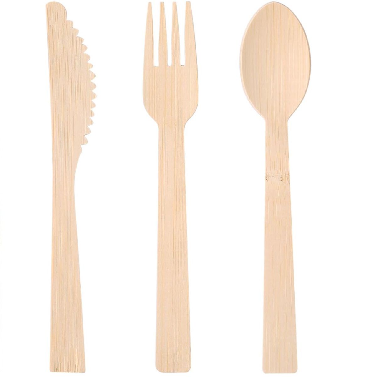 Cart In Mart 120 Pieces Wooden Compostable Cutlery Set Biodegradable Disposable Utensil