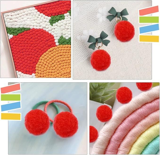 Cart In Mart 200Pcs Craft Pom Poms 1 Inch Fuzzy Pompom Balls DIY Arts Party Decorations - Orange