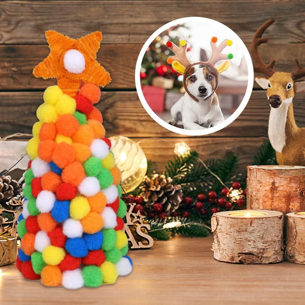 Cart In Mart 200Pcs Craft Pom Poms 1 Inch Fuzzy Pompom Balls DIY Arts Party Decorations - Purple