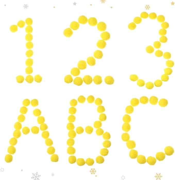 Cart In Mart 200Pcs Craft Pom Poms 2.5cm Fuzzy Pompom Balls DIY Arts Party Decorations - Yellow