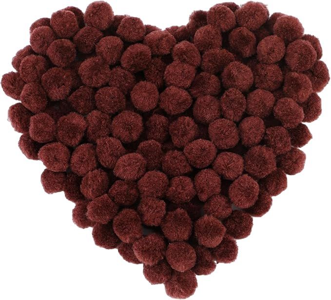 Cart In Mart 200Pcs Craft Pom Poms 1 Inch Fuzzy Pompom Balls DIY Arts Party Decorations - Brown