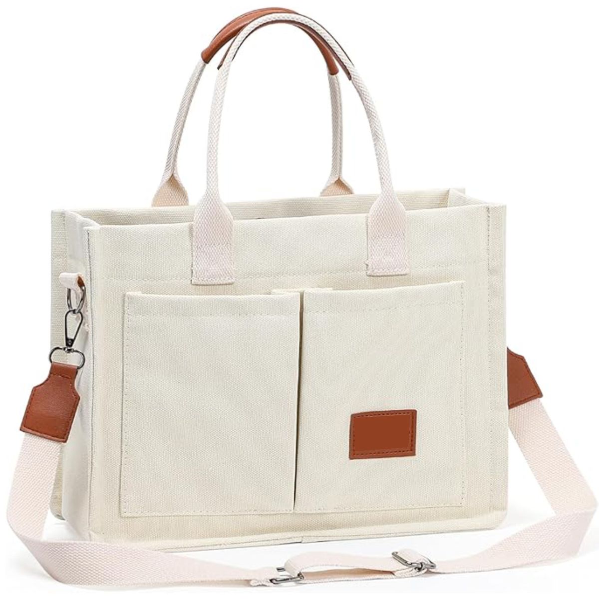 Cart In Mart Cotton Canvas Tote Bag Reusable Eco Shopper Grocery Beach Book Women & Men - White