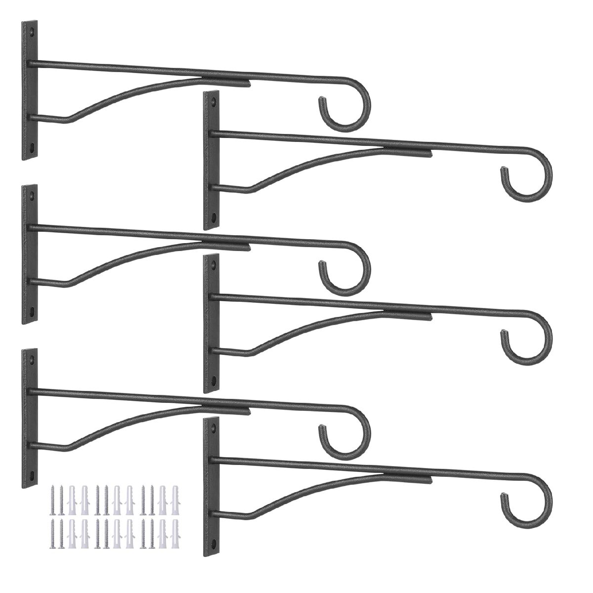 Cart In Mart 6 Pack Plant Hanging Hooks Metal Wall Bracket Hanging Baskets Pot Plants