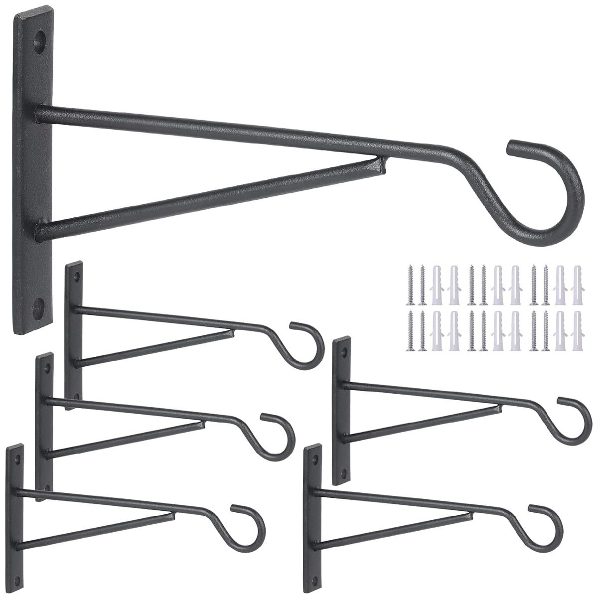 Cart In Mart 6 Pack Plant Hanging Hooks Metal Wall Bracket Hanging Baskets Pot Plants