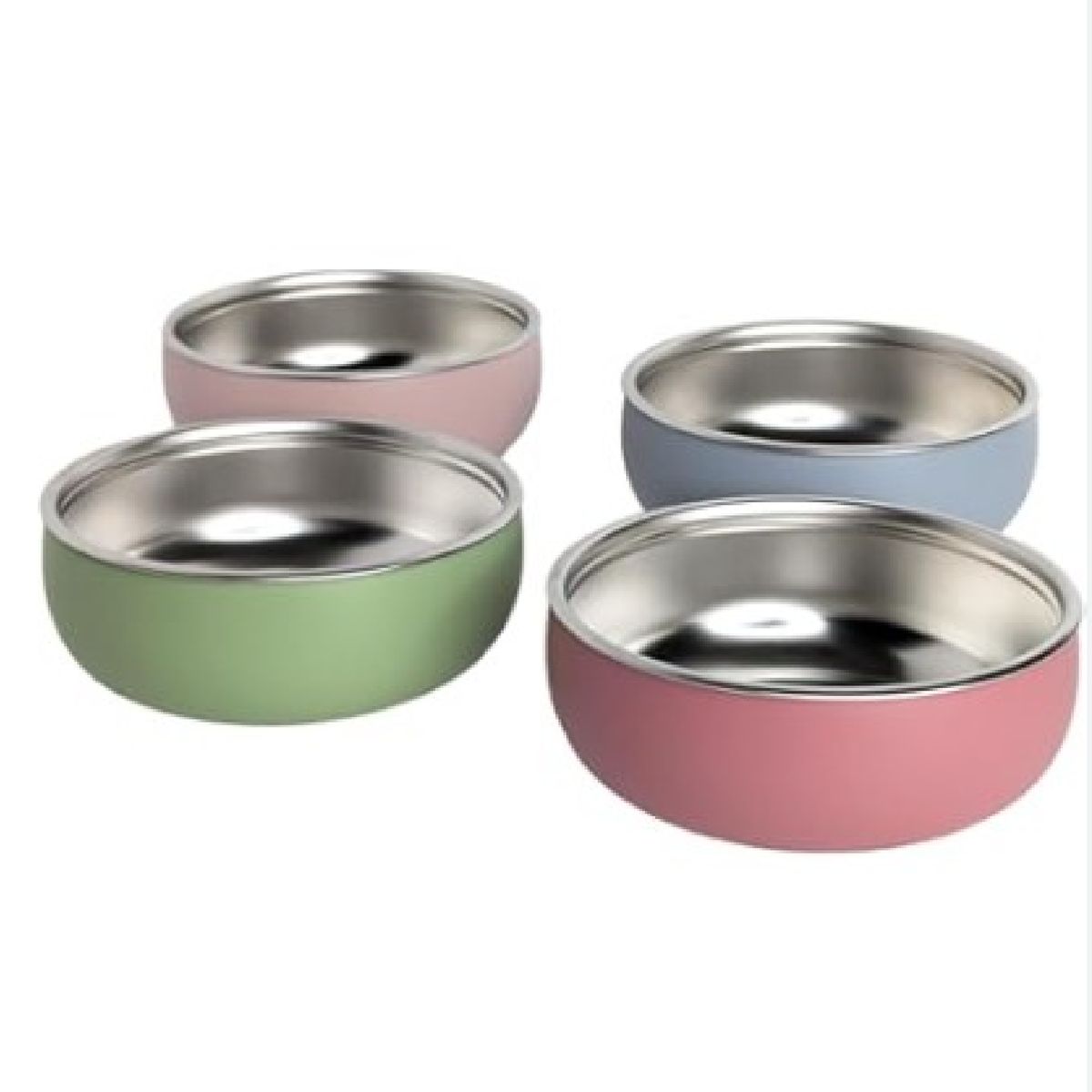 Cart In Mart Kids Food Grade Stainless Steel Bowls Removable Silicone Sleeve Soup Cereal