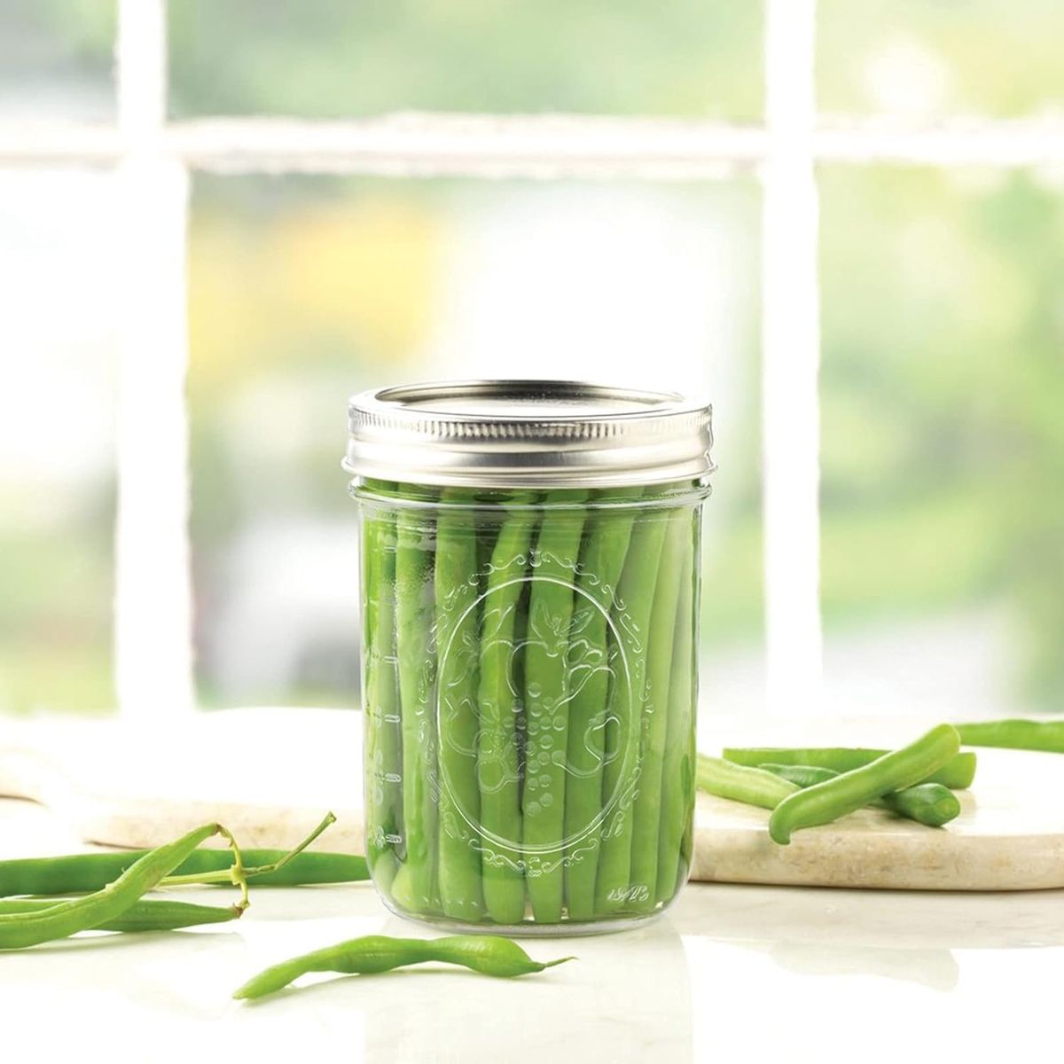 Cart In Mart 6 Pack Ball Wide Mouth Glass Mason Jars with Lids Canning Pickling Jam Jars