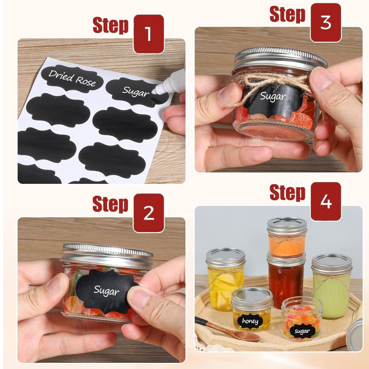 Cart In Mart 8 Pack Mini Glass Mason Jars with Lids Canning Jars Airtight Metal Covers