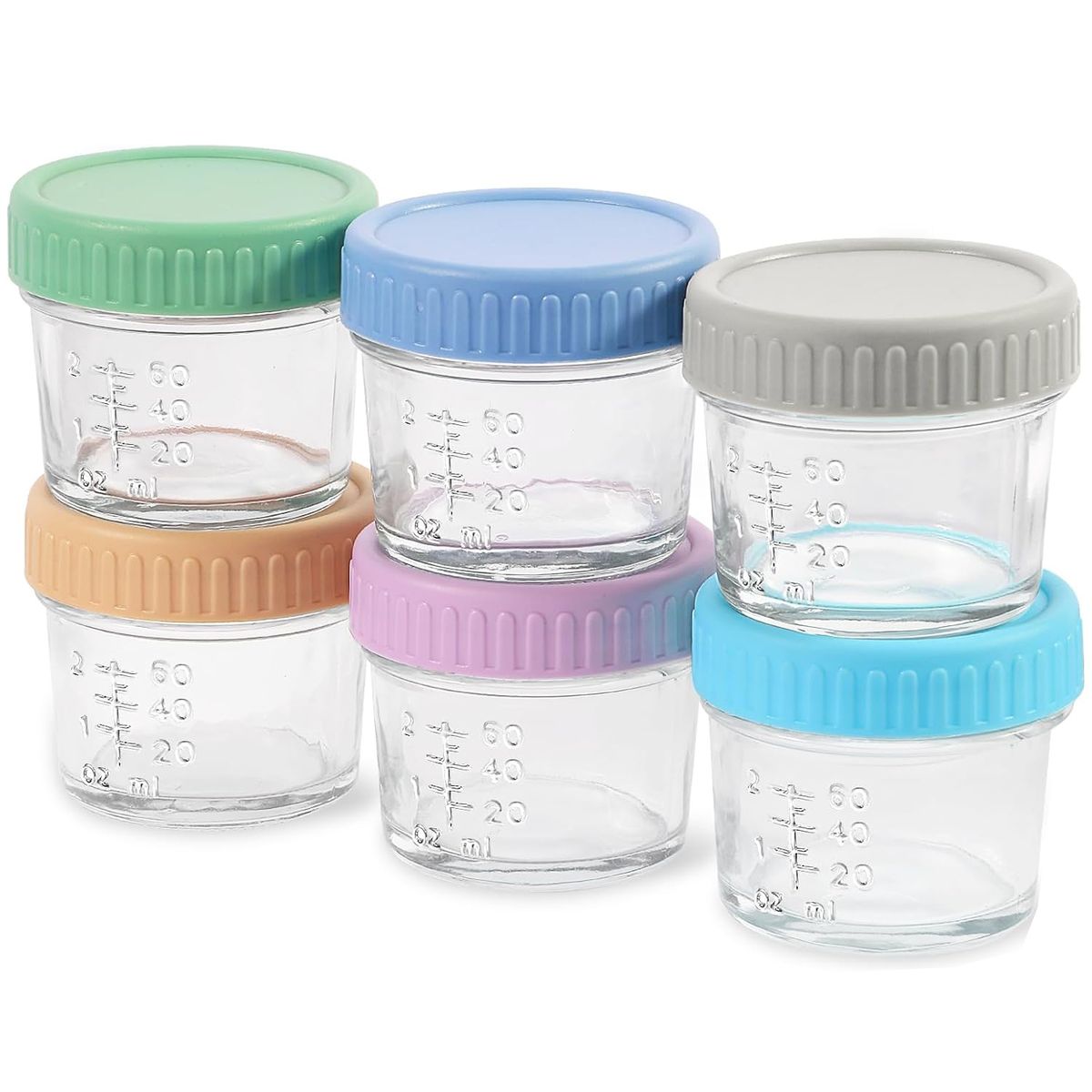 Cart In Mart Glass Baby Food Storage Containers Reusable Baby Food Jars with Lids -12 Pack