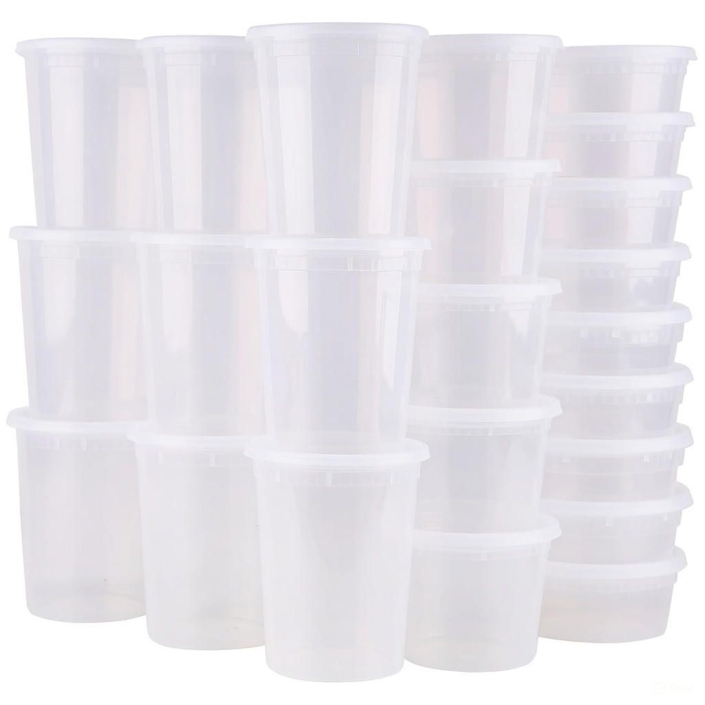 Cart In Mart 48 Pack Food Soup Containers with Lids Leakproof BPA Free Microwave Safe