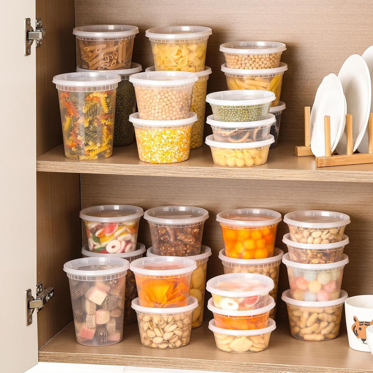 Cart In Mart 48 Pack Food Soup Containers with Lids Leakproof BPA Free Microwave Safe